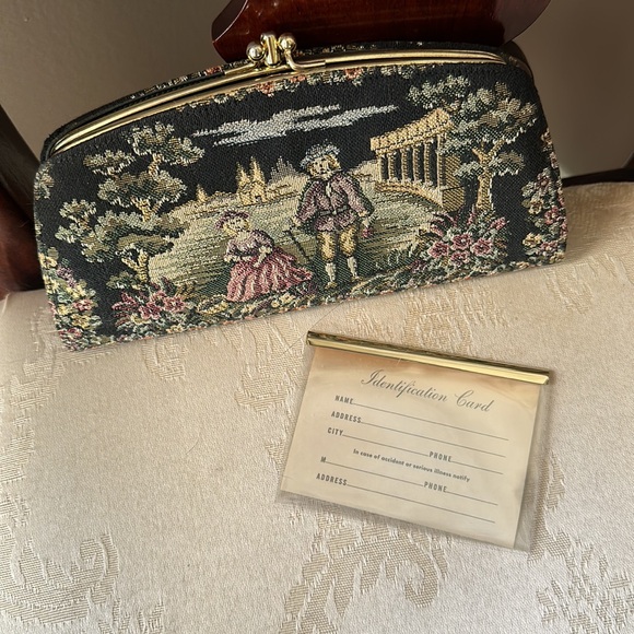 Baronet Fifth Avenue Fine Leathergoods vintage tapestry and leather wallet - Picture 2 of 14